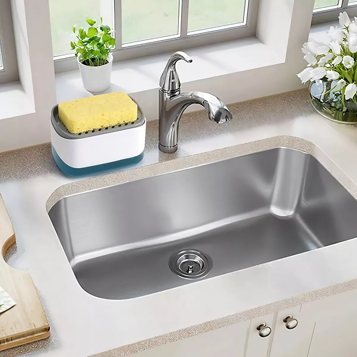 Porta esponja con dispenser de jabon