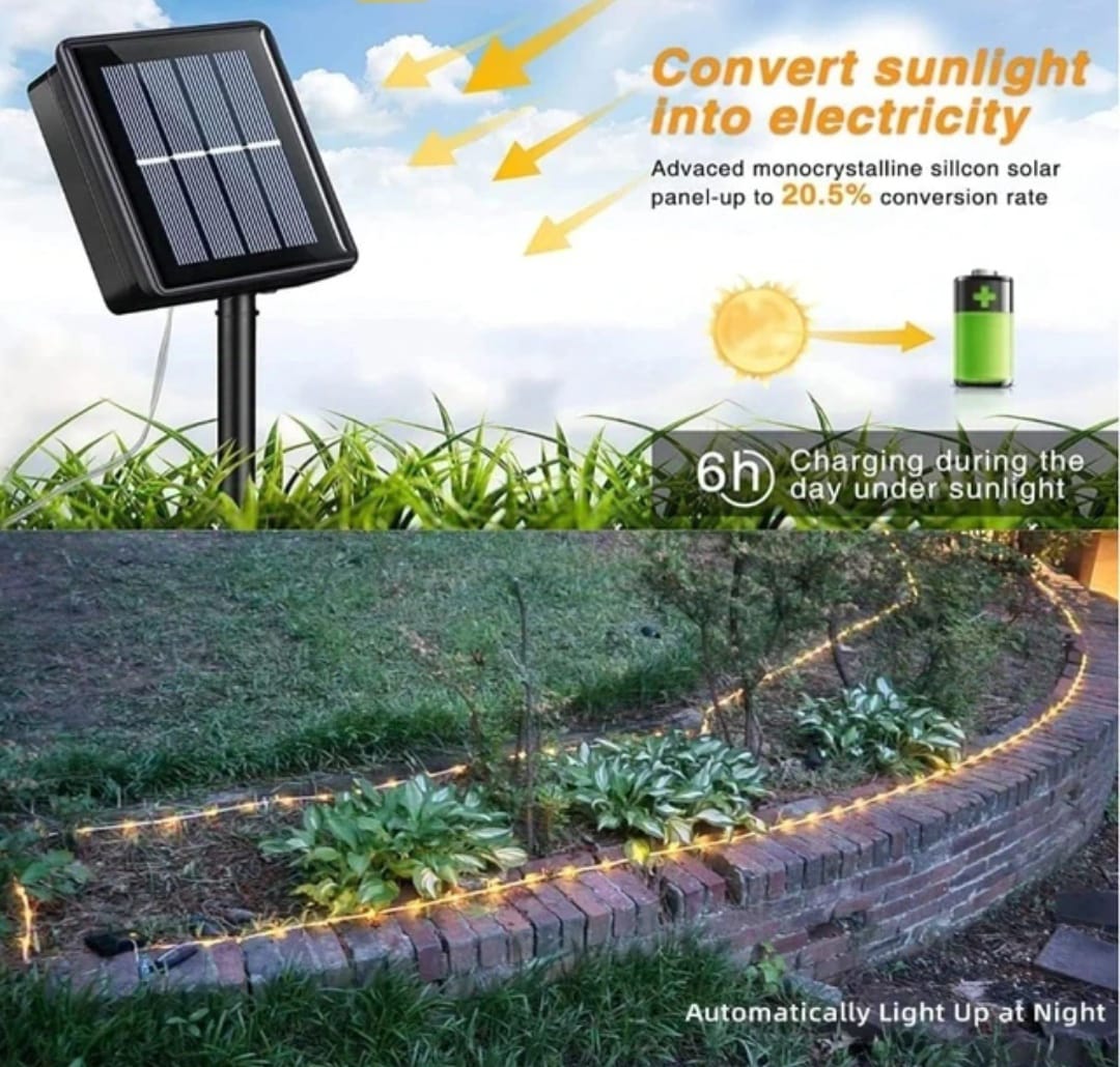 luz led manguerita solar navideña 10m