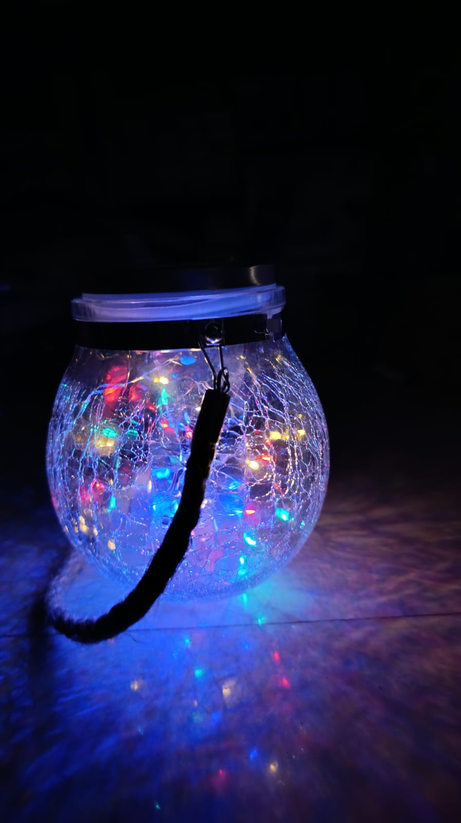 LED DECORATIVO DE VIDRIO SOLAR REDONDO