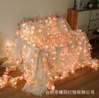 GUIRNALDA DE FLORES CON LUZ LED